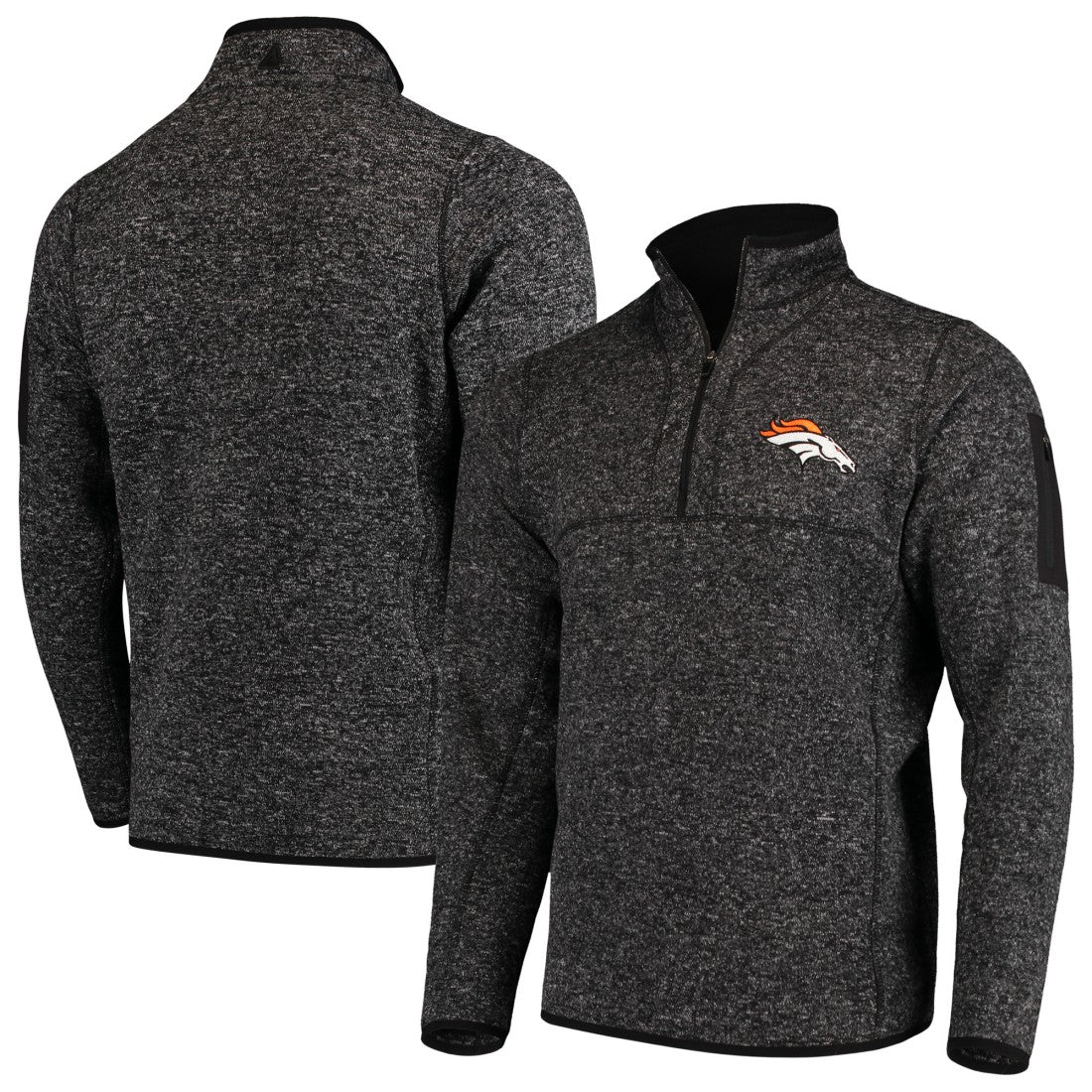 Antigua Fortune Quarter-Zip Pullover Jacket - Denver Broncos Pullover