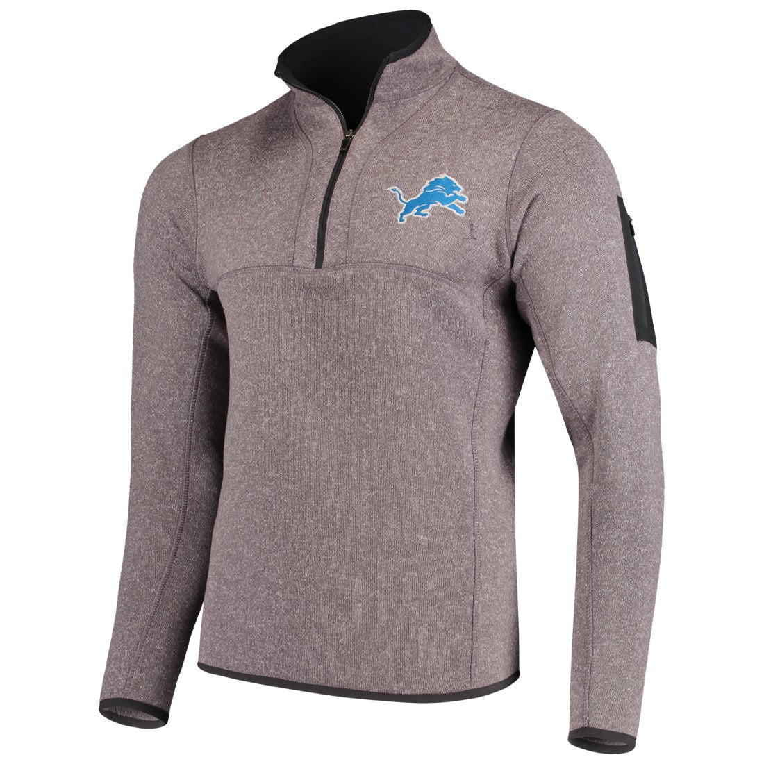 Antigua Fortune Quarter-Zip Pullover Jacket - Detroit Lions Pullover