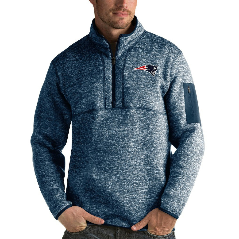 Antigua Fortune Quarter-Zip Pullover Jacket - New England Patriots Pullover