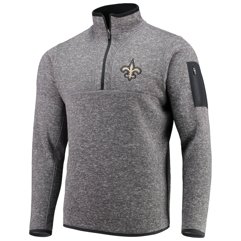 Antigua Fortune Quarter-Zip Pullover Jacket - New Orleans Saints Pullover
