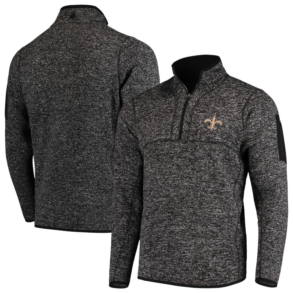 Antigua Fortune Quarter-Zip Pullover Jacket - New Orleans Saints Pullover