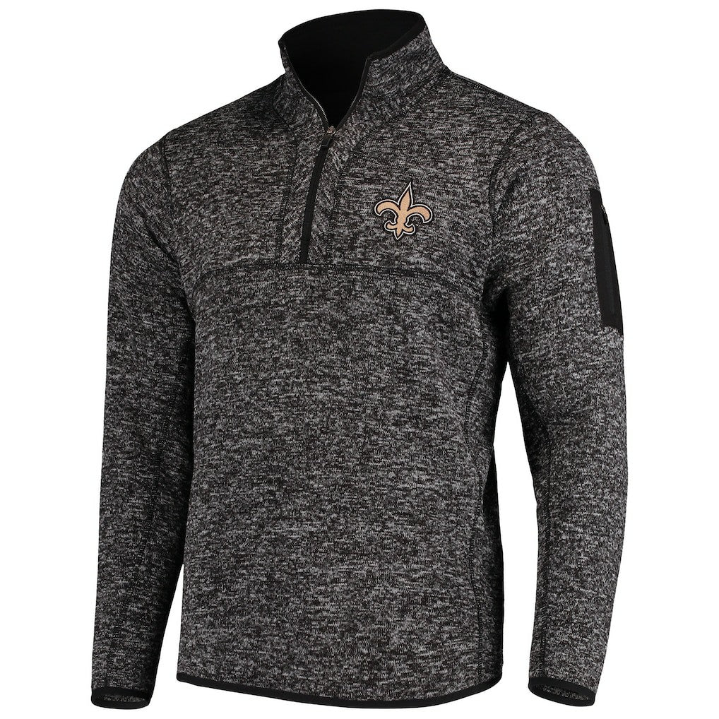 Antigua Fortune Quarter-Zip Pullover Jacket - New Orleans Saints Pullover