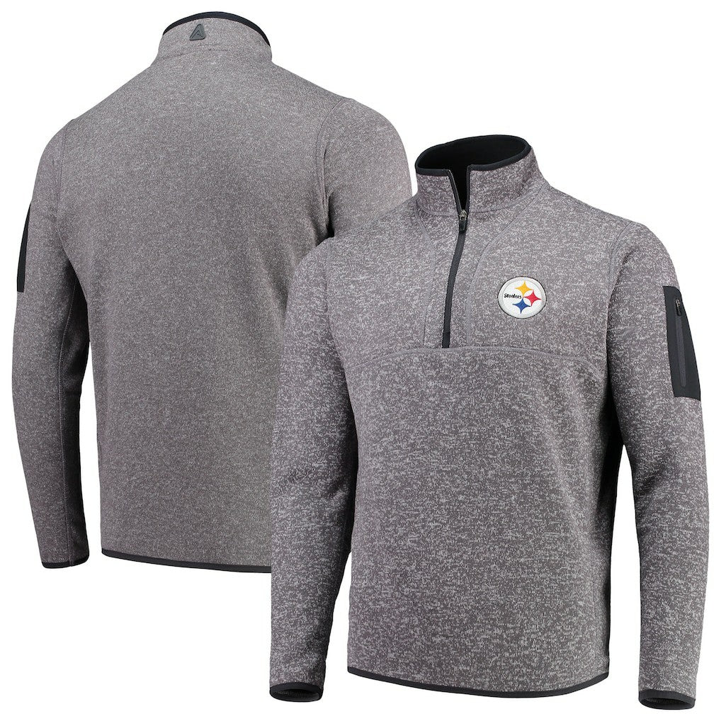 Antigua Fortune Quarter-Zip Pullover Jacket - Pittsburgh Steelers Pullover