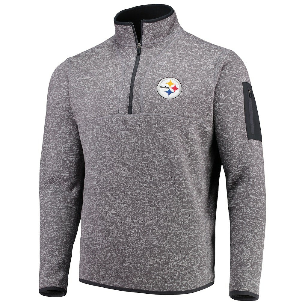 Antigua Fortune Quarter-Zip Pullover Jacket - Pittsburgh Steelers Pullover