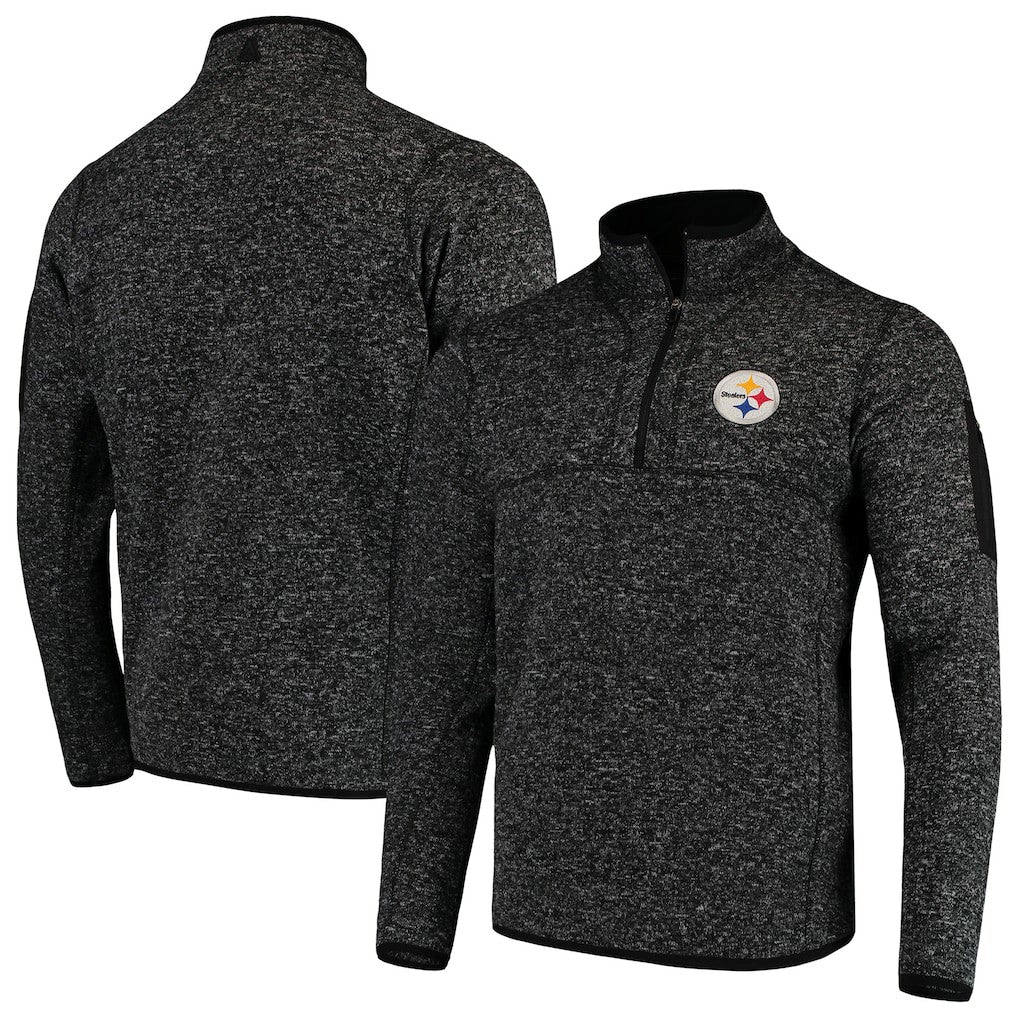 Antigua Fortune Quarter-Zip Pullover Jacket - Pittsburgh Steelers Pullover