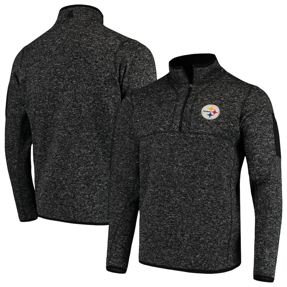 Antigua Fortune Quarter-Zip Pullover Jacket - Pittsburgh Steelers Pullover