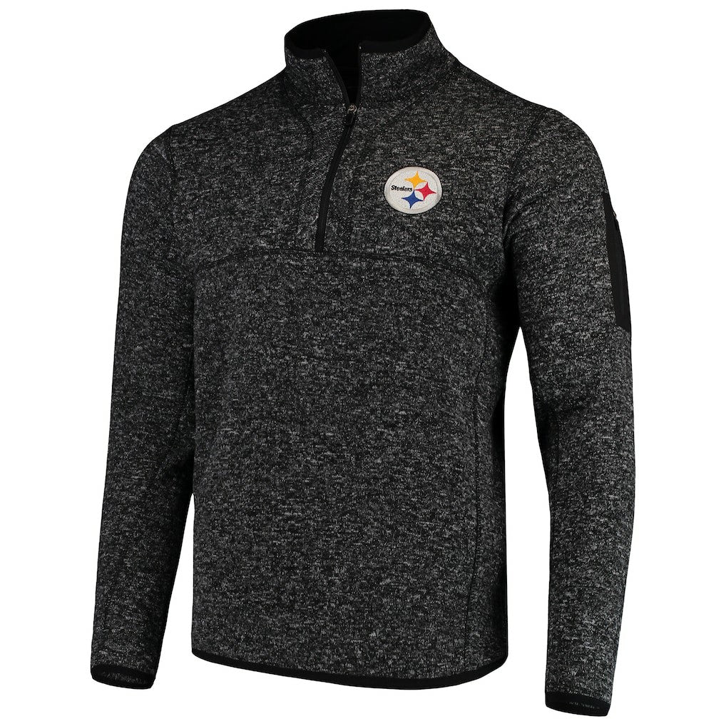 Antigua Fortune Quarter-Zip Pullover Jacket - Pittsburgh Steelers Pullover
