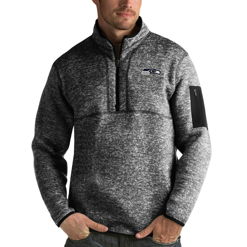 Antigua Fortune Quarter-Zip Pullover Jacket - Seattle Seahawks Pullover