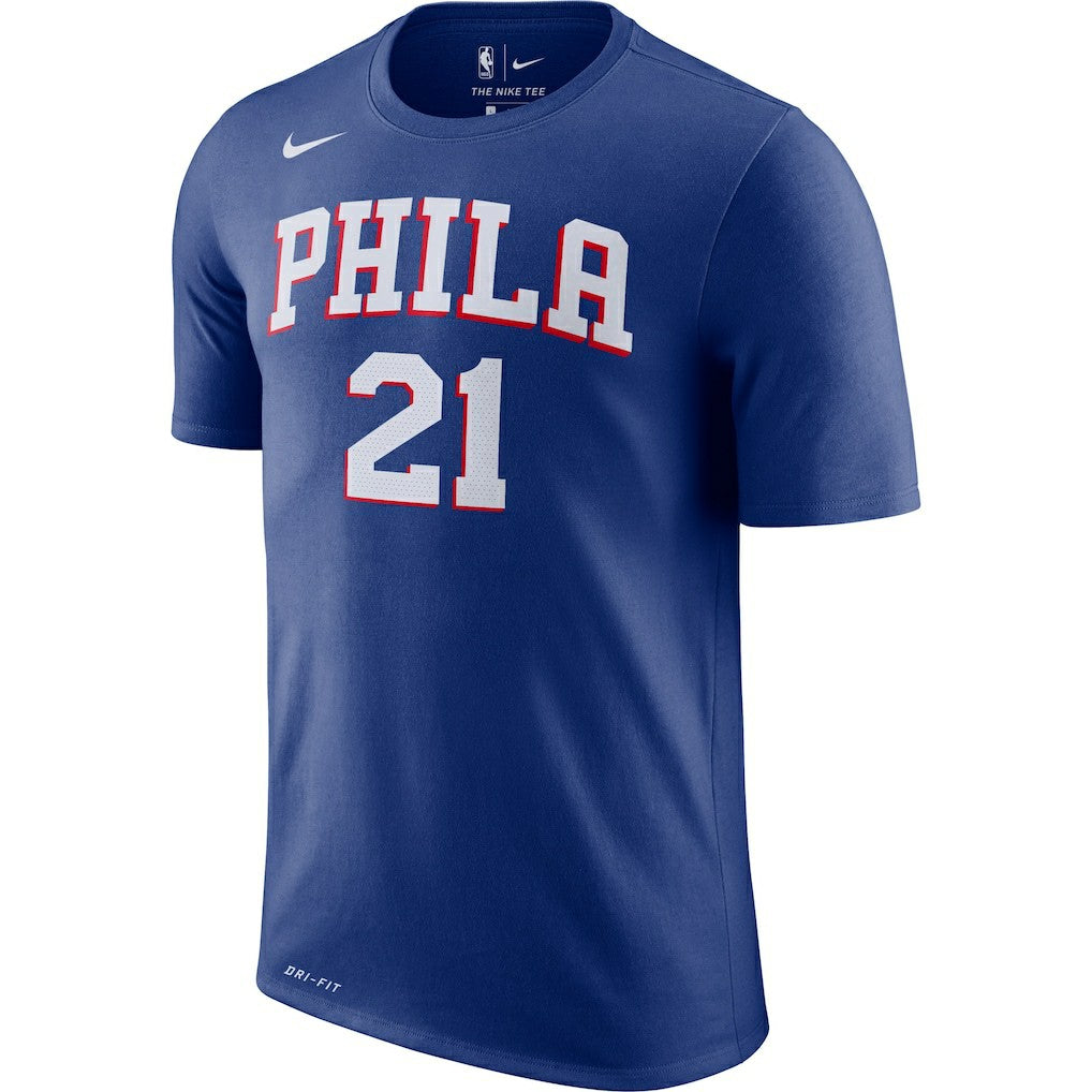 Nike Joel Embiid Philadelphia 76ers Player Name & Number Performance T-Shirt