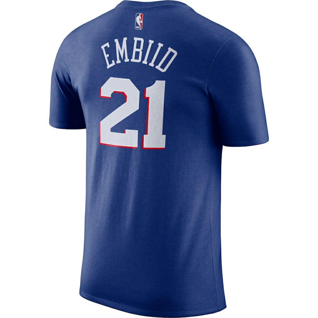 Nike Joel Embiid Philadelphia 76ers Player Name & Number Performance T-Shirt