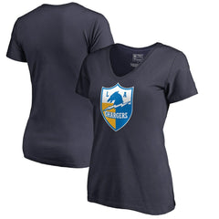 Women's Retro Shield Logo V-Neck T-Shirt - Los Angeles Chargers T-shirts