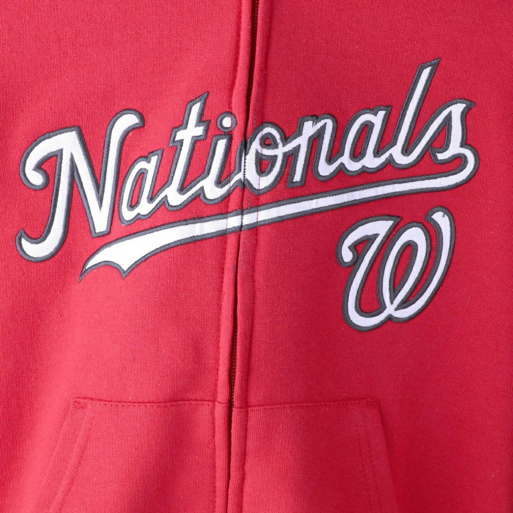 Red Washington Nationals Youth Team Color Wordmark Full-Zip Hoodie