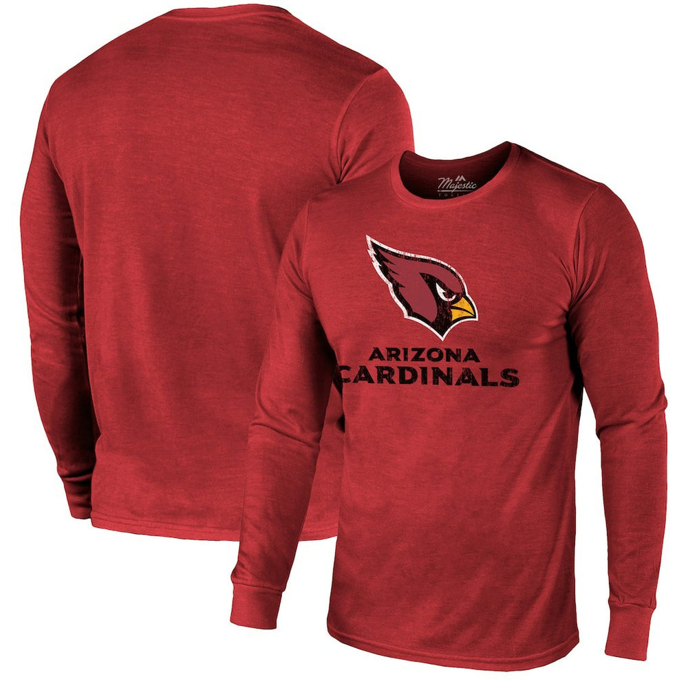 Majestic Threads Lockup Tri-Blend Long Sleeve T-Shirt - Arizona Cardinals T-shirts