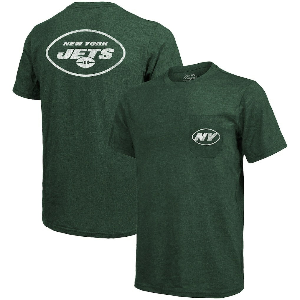 Majestic Threads Tri-Blend Pocket T-Shirt - New York Jets T-shirts