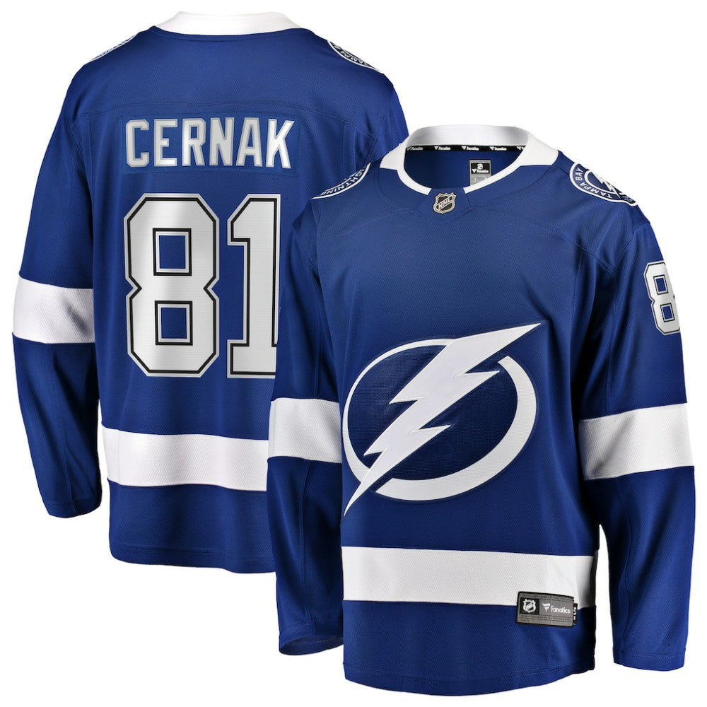 NHL Erik Cernak Tampa Bay Lightning Fanatics Home Breakaway Player Jersey