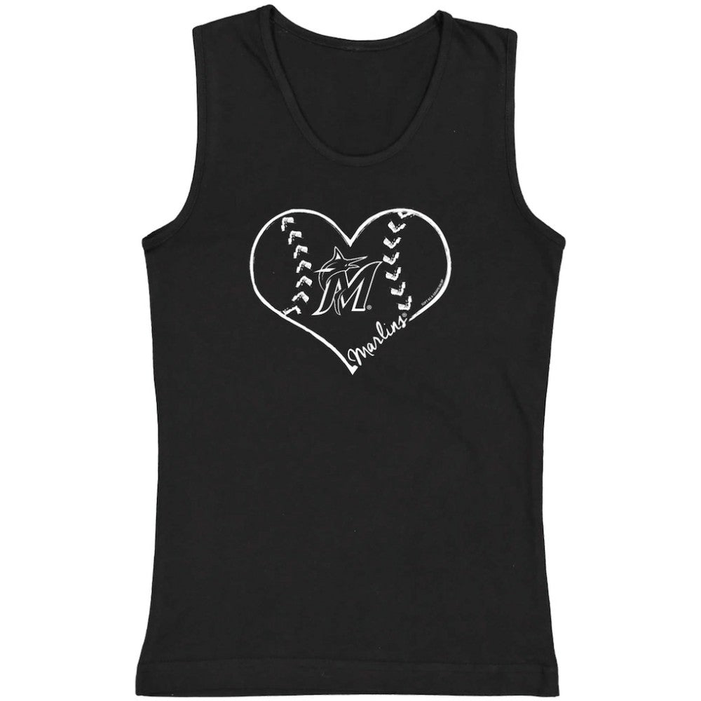Black Miami Marlins Soft as a Grape Youth Cotton Tank Top