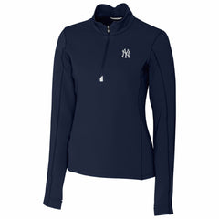 Navy New York Yankees Cutter & Buck Women's Traverse Half-Zip Pullover Jacket