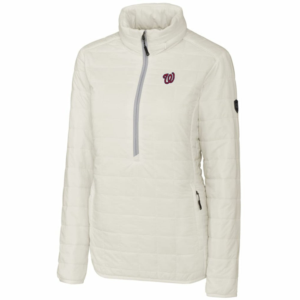 White Washington Nationals Cutter & Buck Women's Rainier Half-Zip Popover Jacket