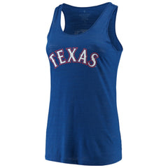 Royal Texas Rangers Soft as a Grape Women's Plus Size Swing for the Fences Racerback Tank Top