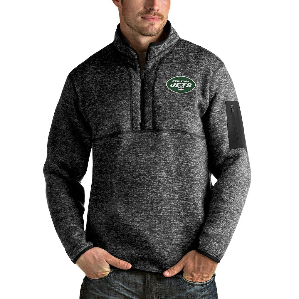 Antigua Fortune 1/4-Zip Pullover Jacket - New York Jets Pullover