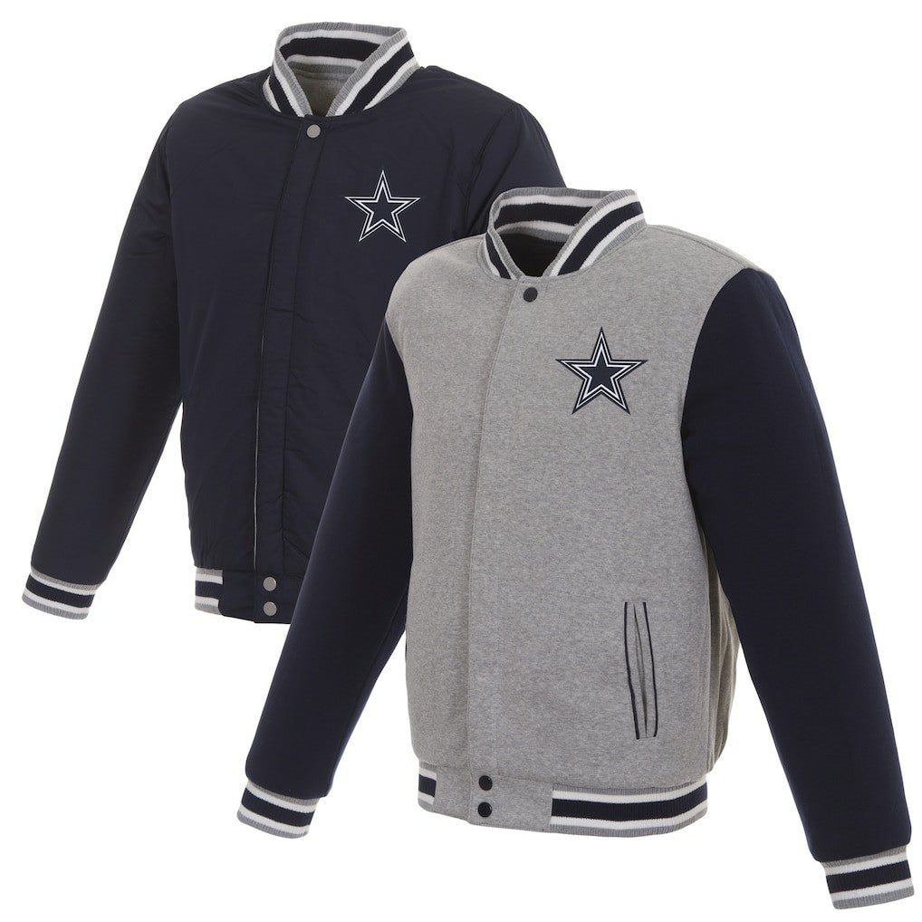 JH Design Reversible Two Tone Fleece Jacket - Dallas Cowboys Jackets