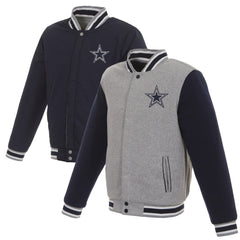 JH Design Reversible Two Tone Fleece Jacket - Dallas Cowboys Jackets