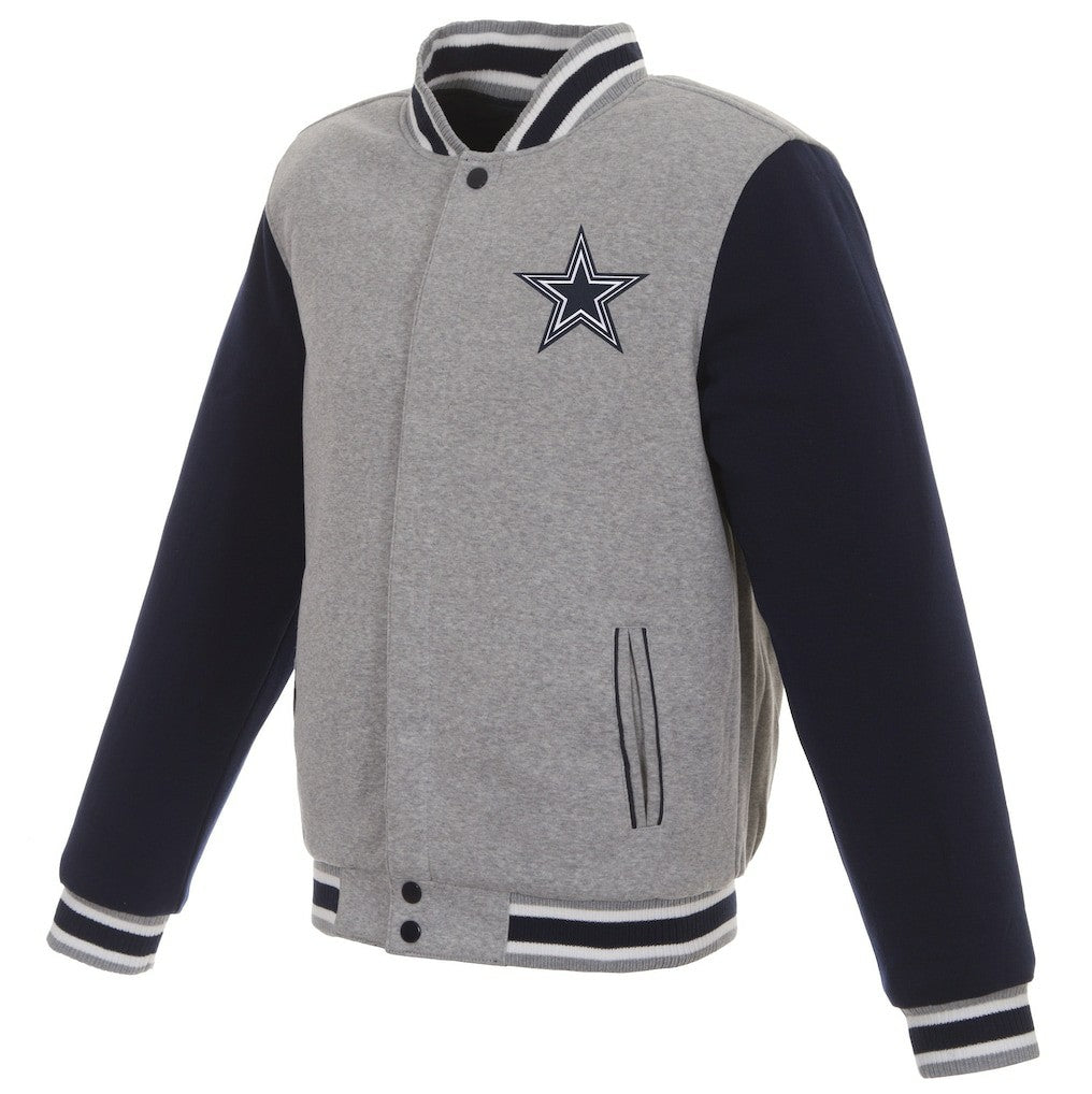 JH Design Reversible Two Tone Fleece Jacket - Dallas Cowboys Jackets
