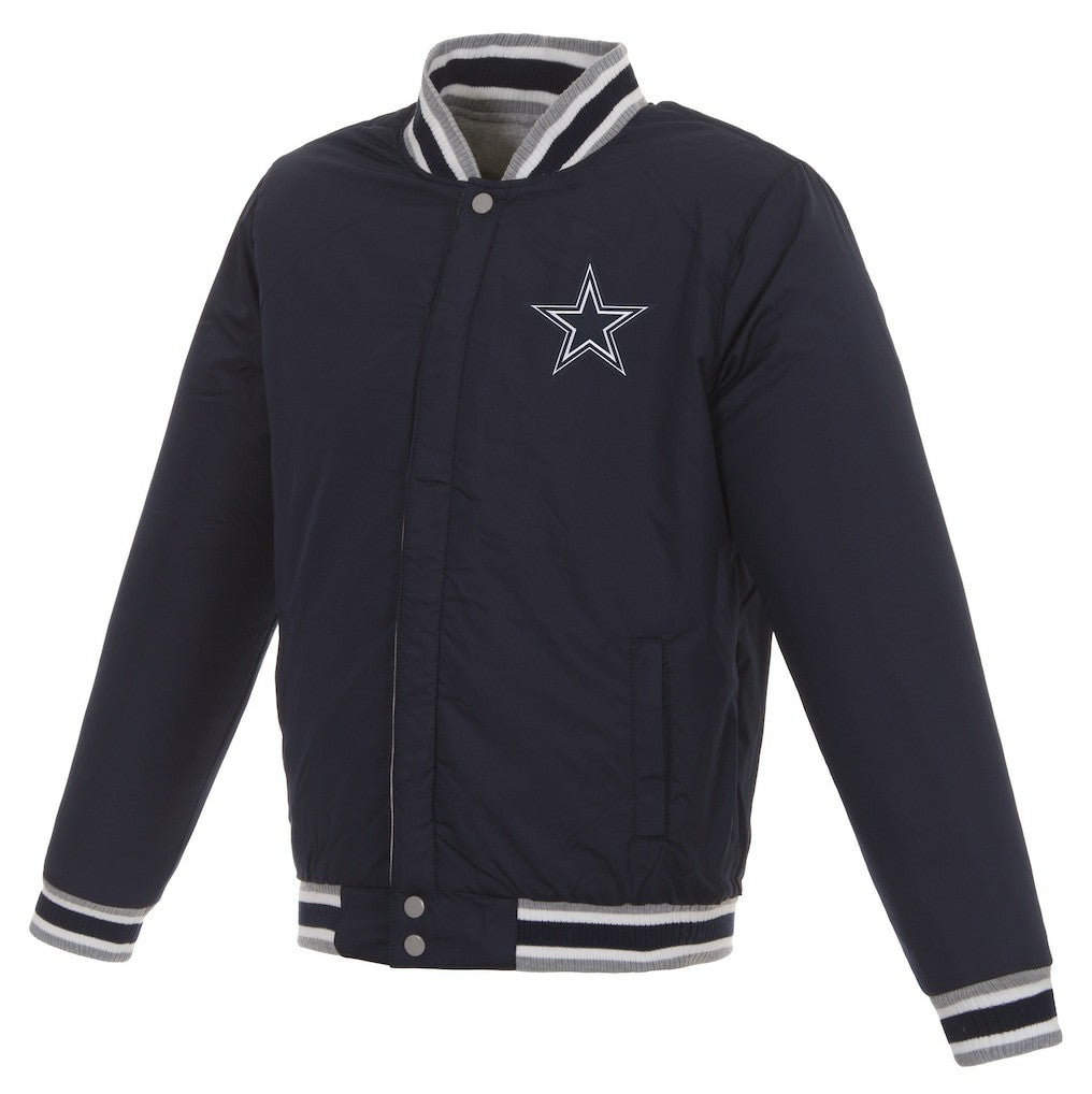 JH Design Reversible Two Tone Fleece Jacket - Dallas Cowboys Jackets