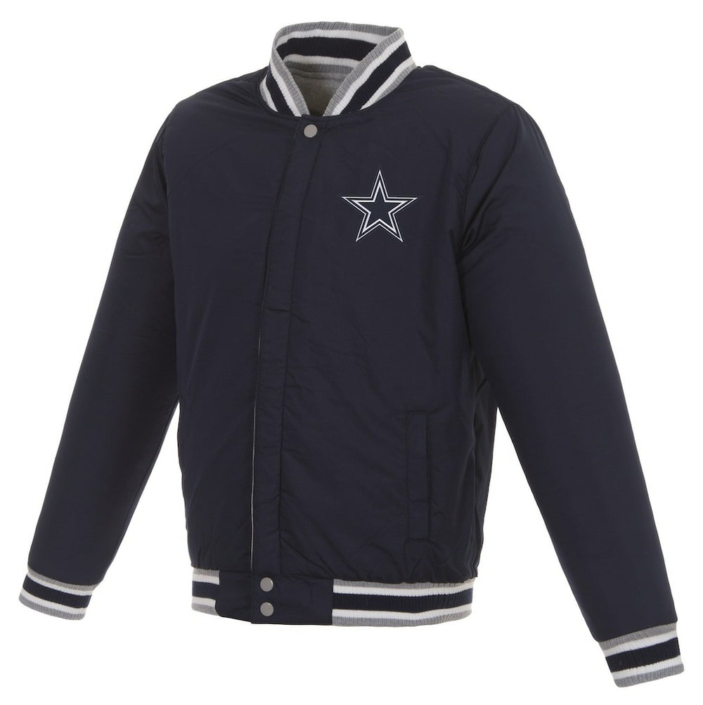 JH Design Reversible Two Tone Fleece Jacket - Dallas Cowboys Jackets
