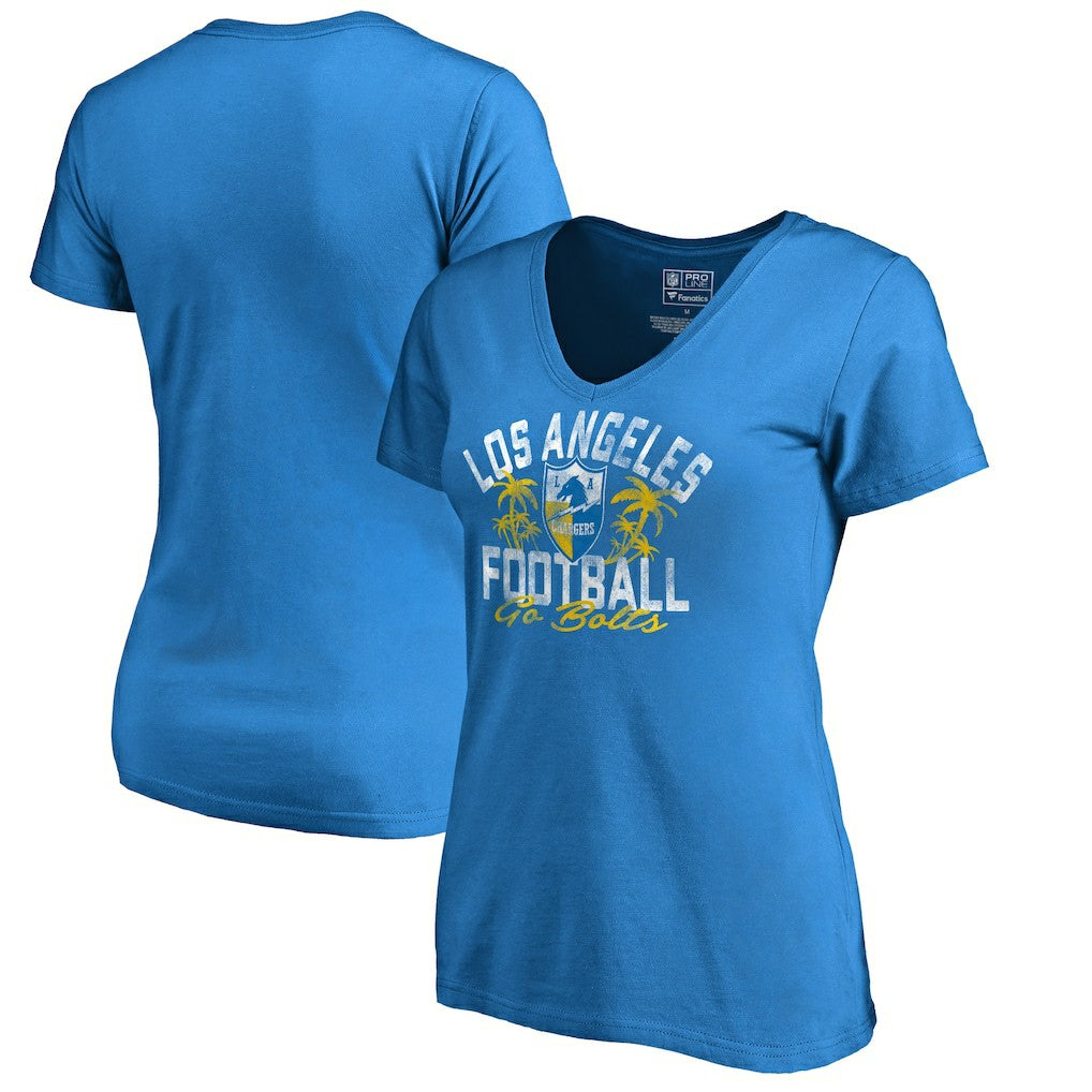 Women's Hometown Collection LA Football V-Neck T-Shirt - Los Angeles Chargers T-shirts