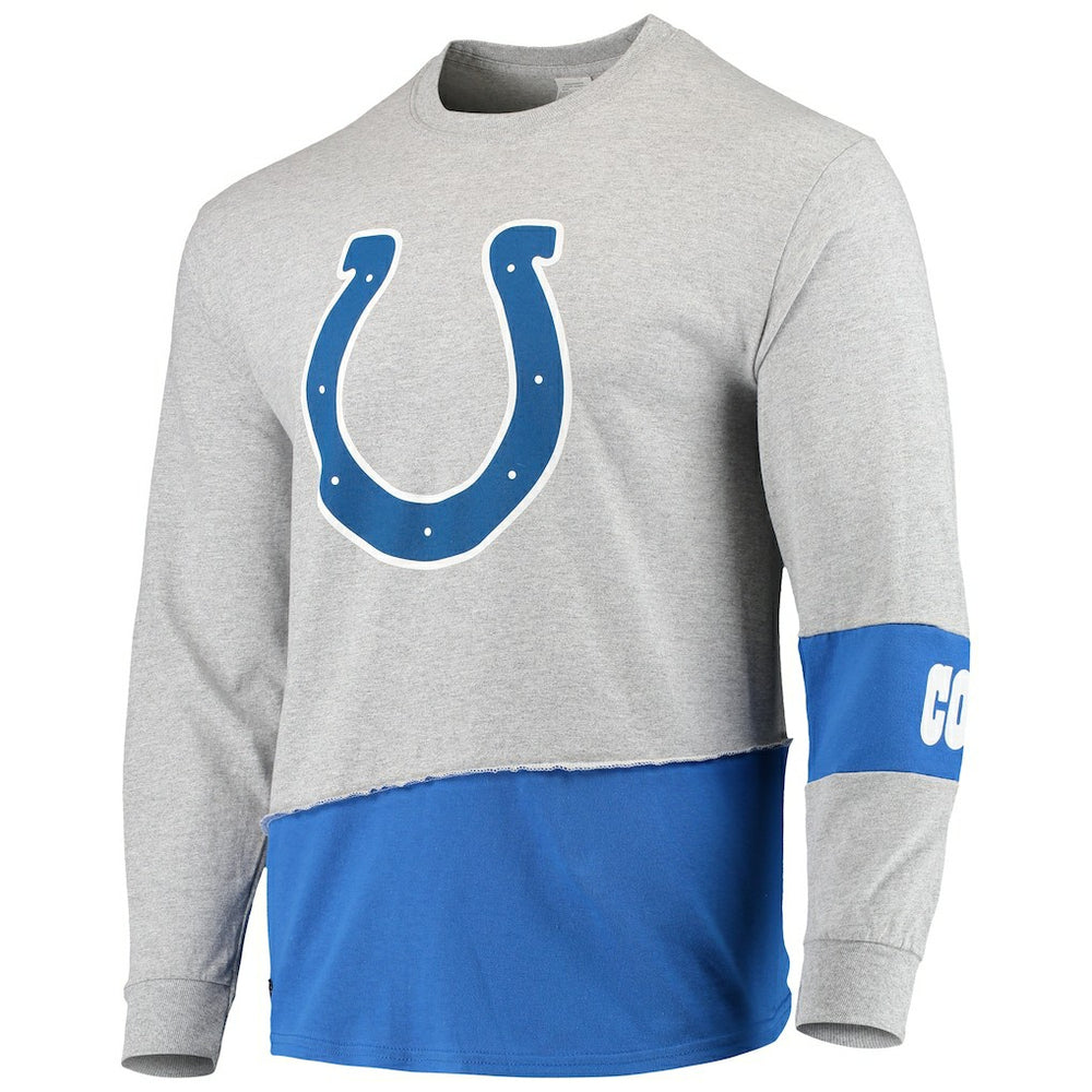 Refried Apparel Sustainable Upcycled Angle Long Sleeve T-Shirt - Indianapolis Colts T-shirts
