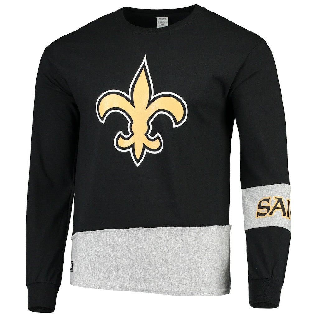 Refried Apparel Sustainable Upcycled Angle Long Sleeve T-Shirt - New Orleans Saints T-shirts