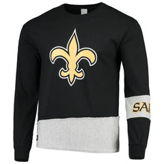 Refried Apparel Sustainable Upcycled Angle Long Sleeve T-Shirt - New Orleans Saints T-shirts