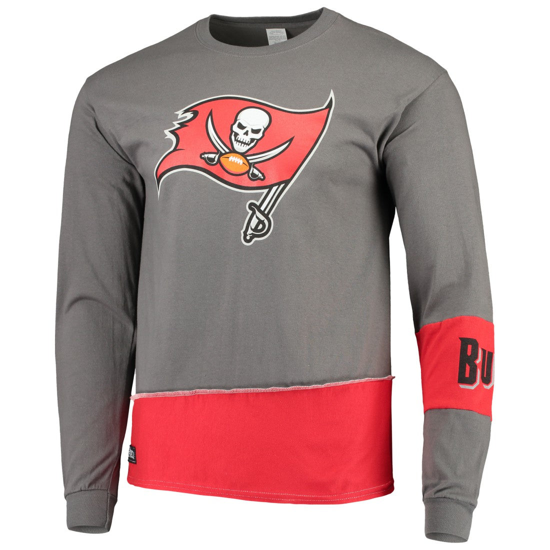 Refried Apparel Sustainable Upcycled Angle Long Sleeve T-Shirt - Tampa Bay Buccaneers T-shirts