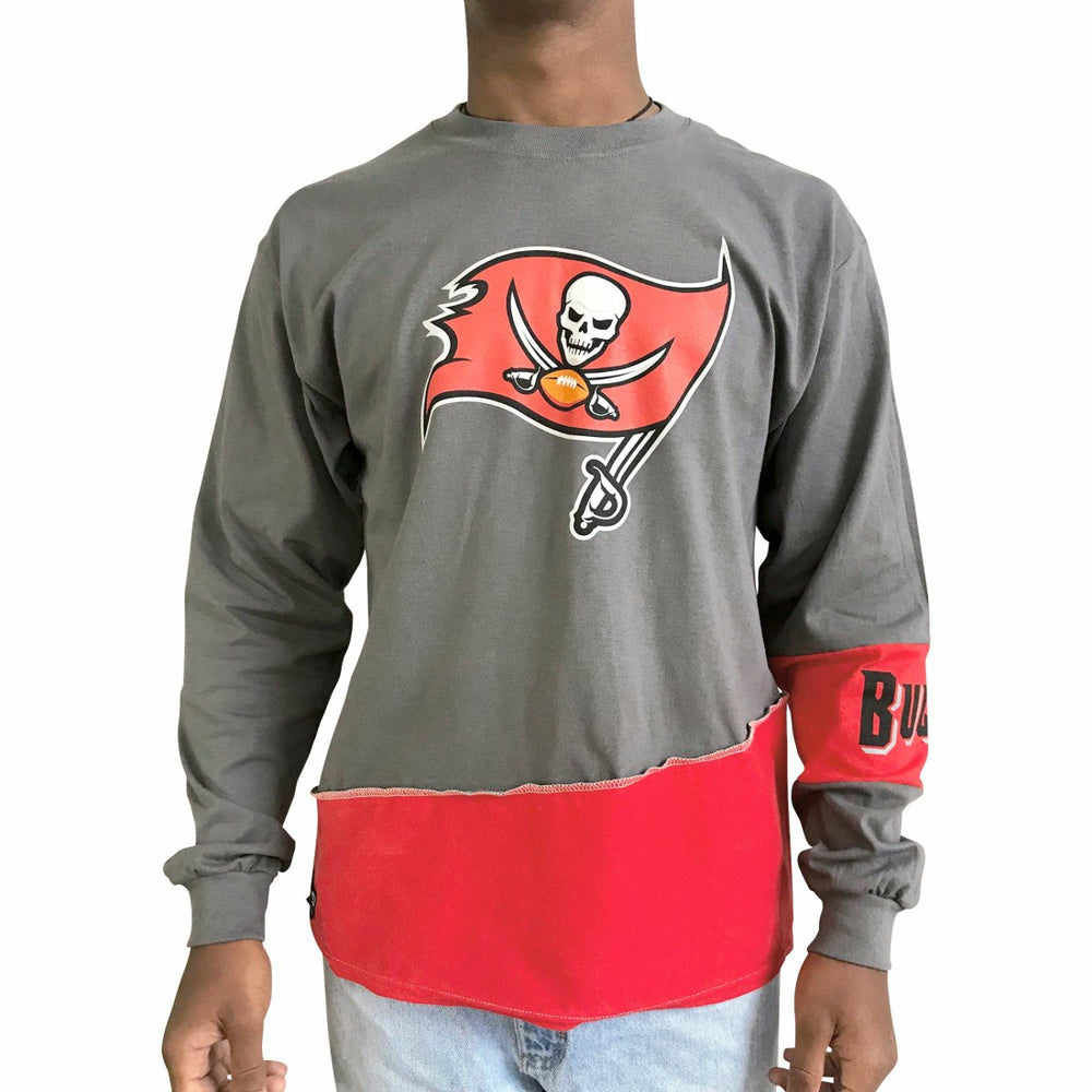 Refried Apparel Sustainable Upcycled Angle Long Sleeve T-Shirt - Tampa Bay Buccaneers T-shirts
