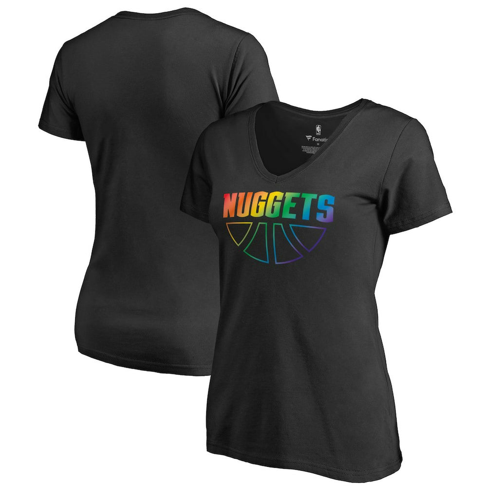 Denver Nuggets Women's Team Pride Wordmark V-Neck T-Shirt sale