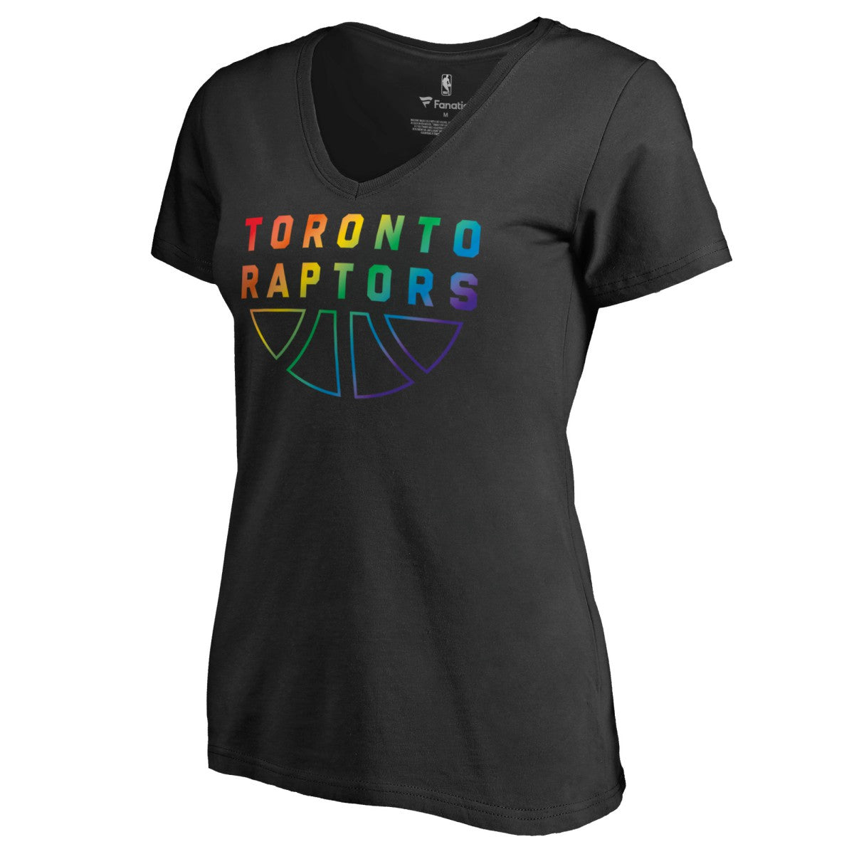 Toronto Raptors Women's Team Pride Wordmark V-Neck T-Shirt