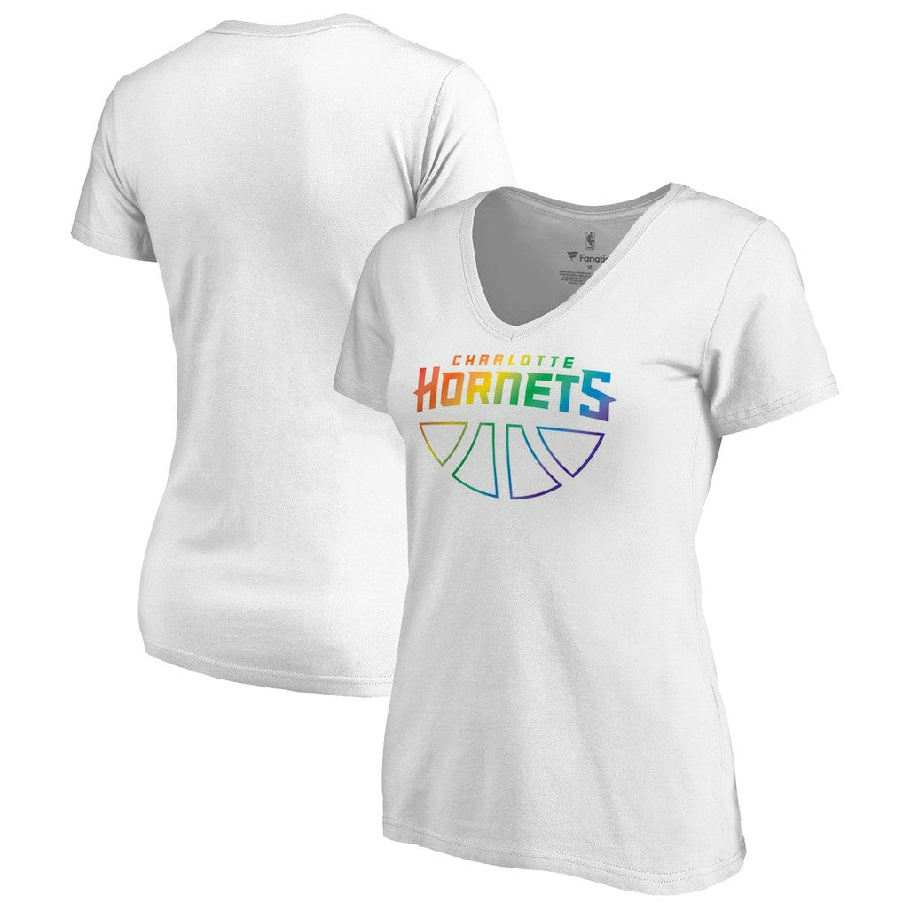 Charlotte Hornets Women's Team Pride Wordmark V-Neck T-Shirt