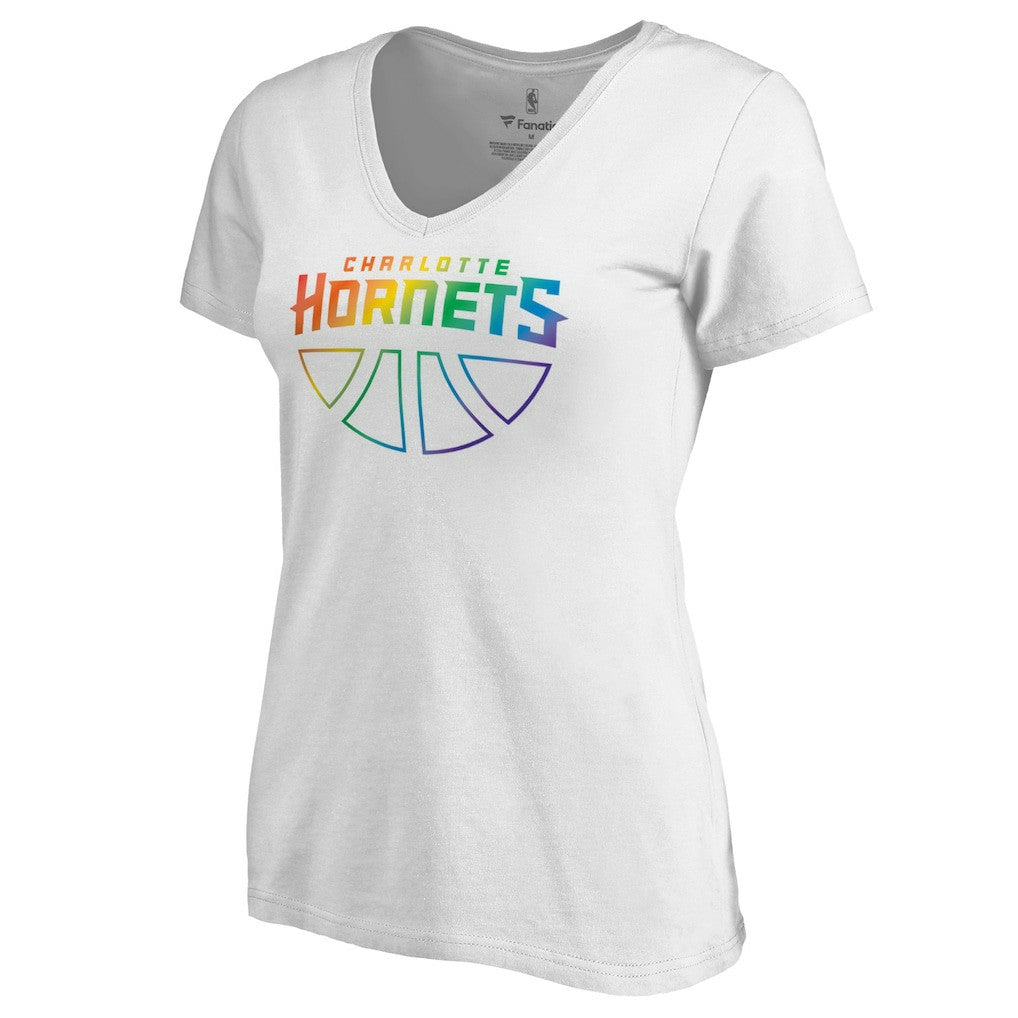 Charlotte Hornets Women's Team Pride Wordmark V-Neck T-Shirt