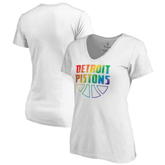 Detroit Pistons Women's Team Pride Wordmark V-Neck T-Shirt sale