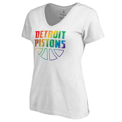 Detroit Pistons Women's Team Pride Wordmark V-Neck T-Shirt sale