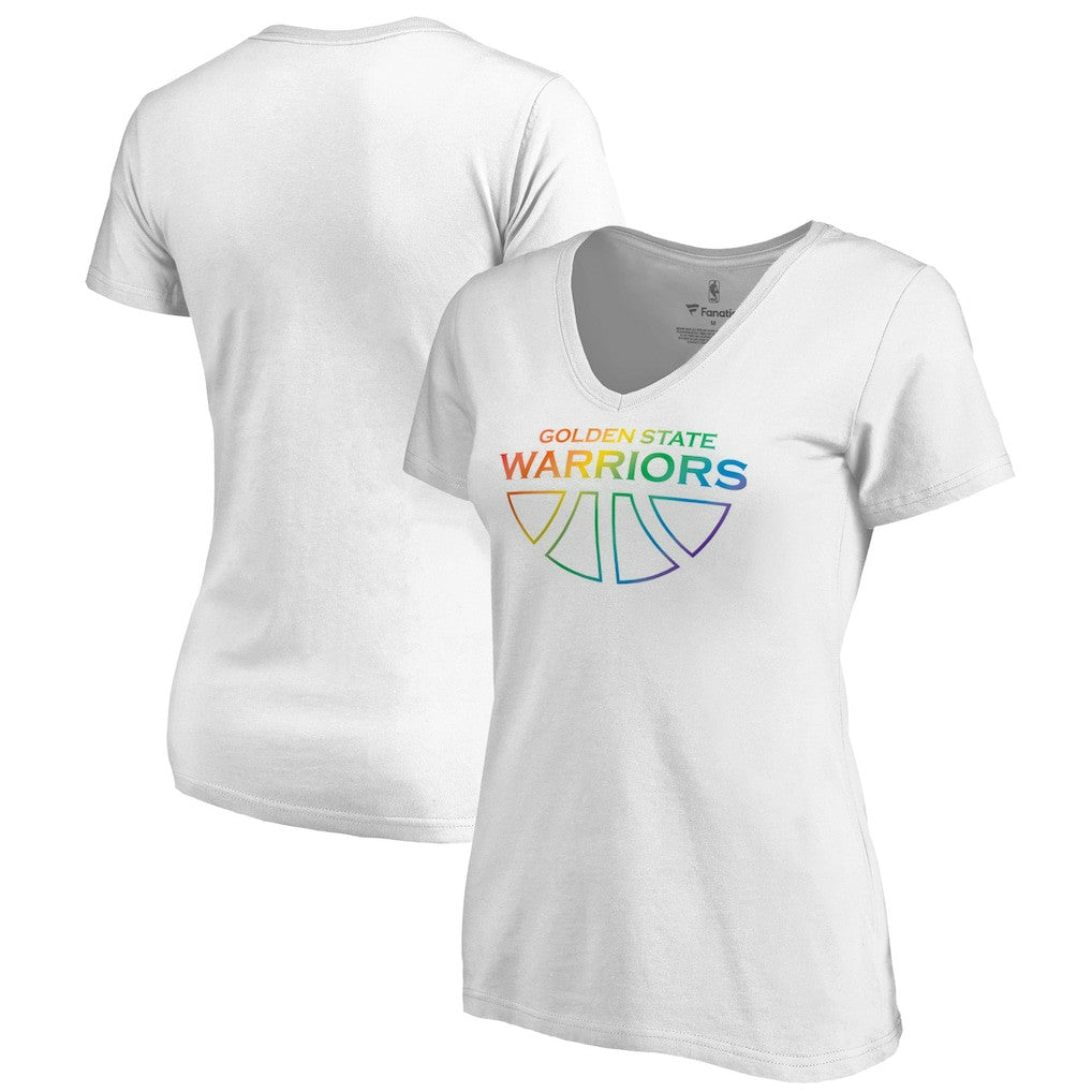 Golden State Warriors Women's Team Pride Wordmark V-Neck T-Shirt sale