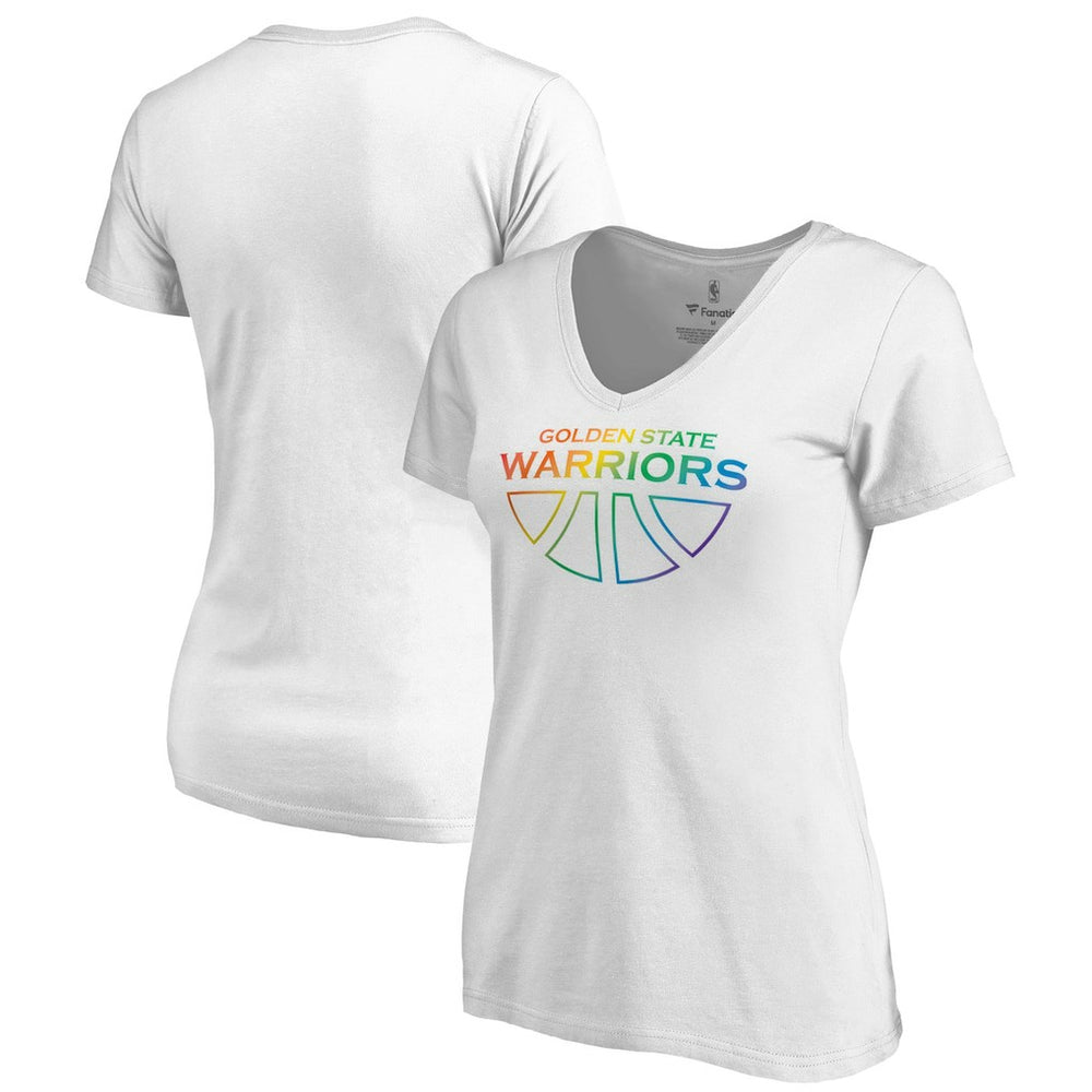 Golden State Warriors Women's Team Pride Wordmark V-Neck T-Shirt sale