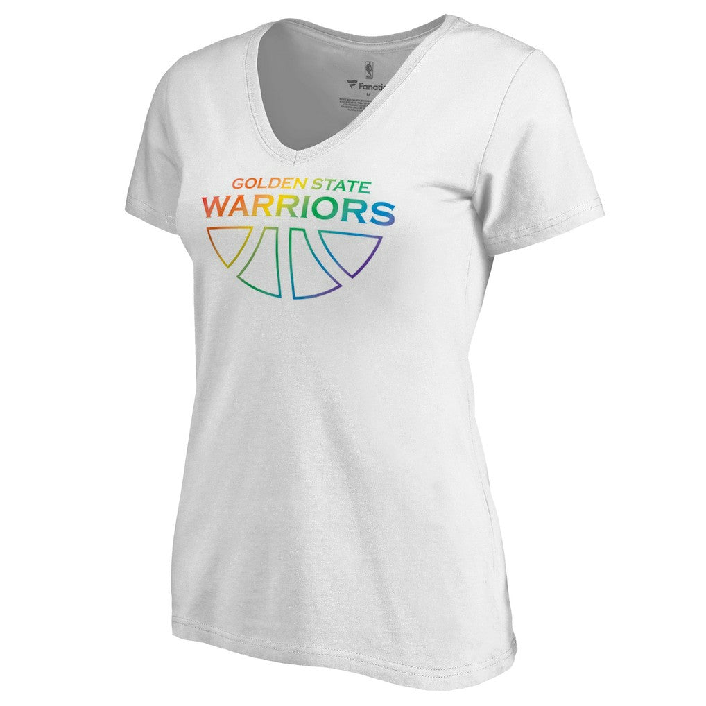 Golden State Warriors Women's Team Pride Wordmark V-Neck T-Shirt sale