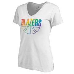 Portland Trail Blazers Women's Team Pride Wordmark V-Neck T-Shirt sale