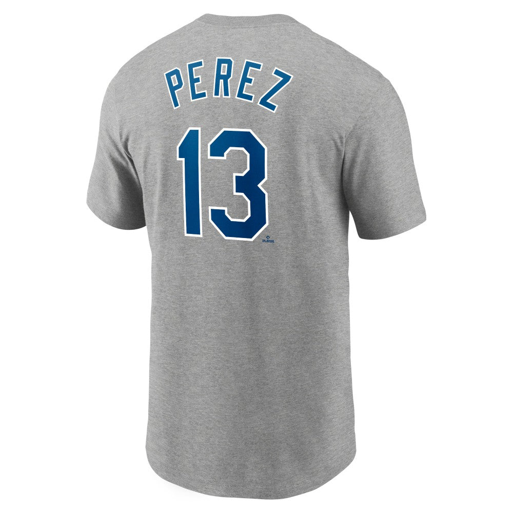 Gray Salvador Perez Kansas City Royals Nike Name & Number T-Shirt