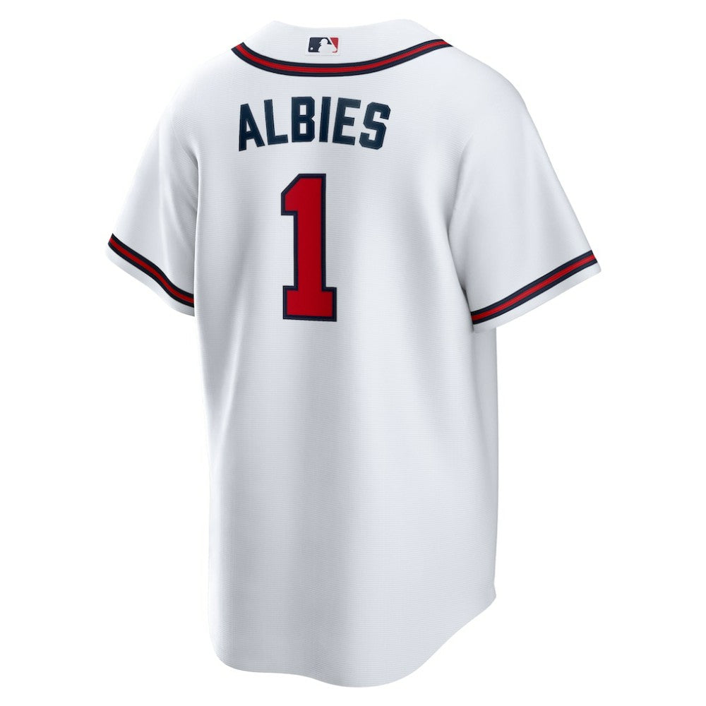 White Ozzie Albies Atlanta Braves Nike Home Replica Player Name Jersey
