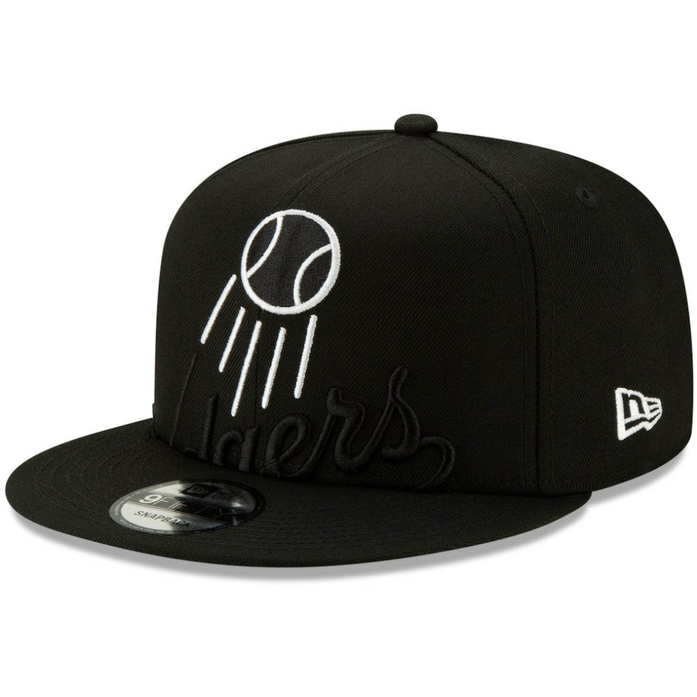 Black Los Angeles Dodgers New Era Monochrome Logo Elements 9FIFTY Adjustable Snapback Hat