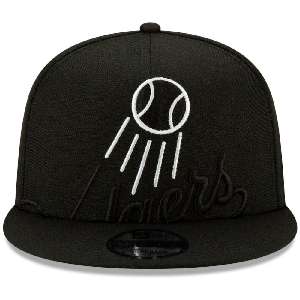 Black Los Angeles Dodgers New Era Monochrome Logo Elements 9FIFTY Adjustable Snapback Hat