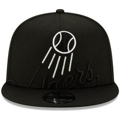 Black Los Angeles Dodgers New Era Monochrome Logo Elements 9FIFTY Adjustable Snapback Hat